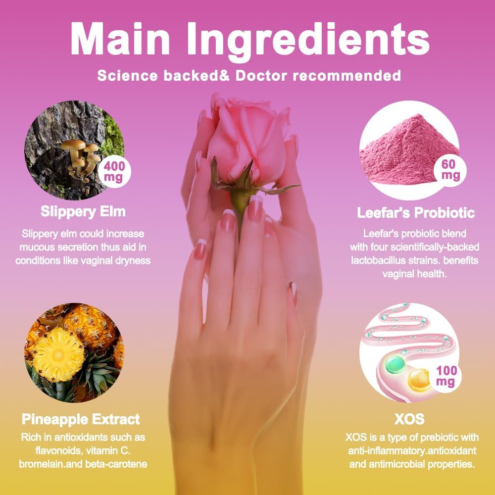 Leefar Women's Probiotics + Slippery Elm Gummies