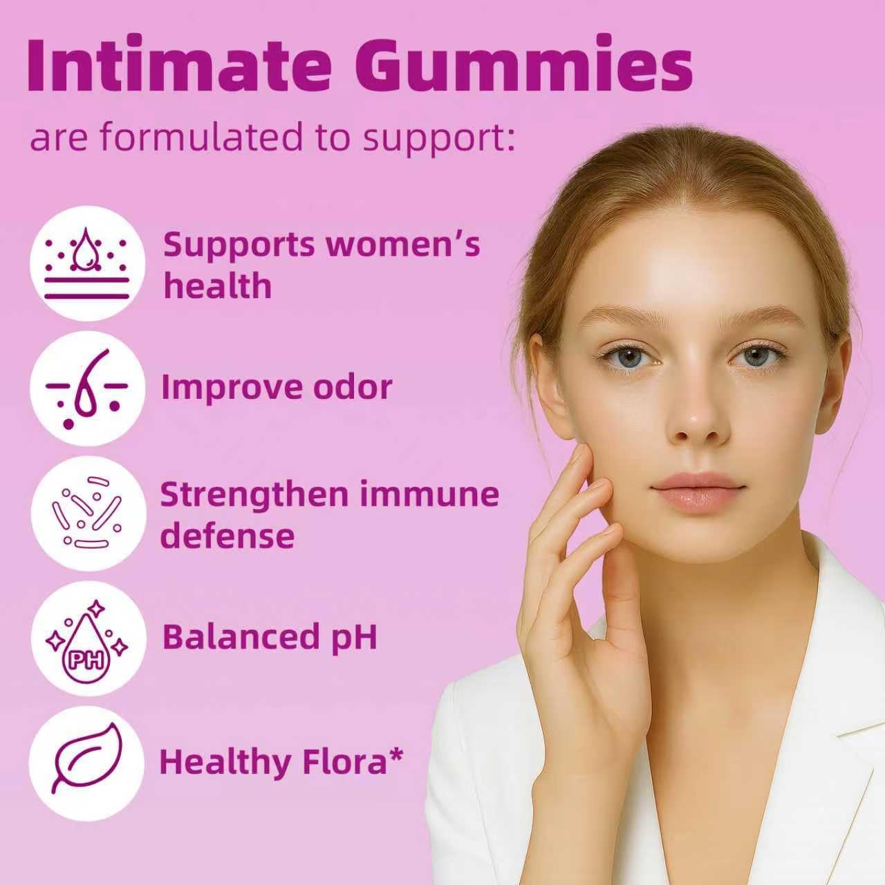 Leefar Women's Probiotics + Slippery Elm Gummies