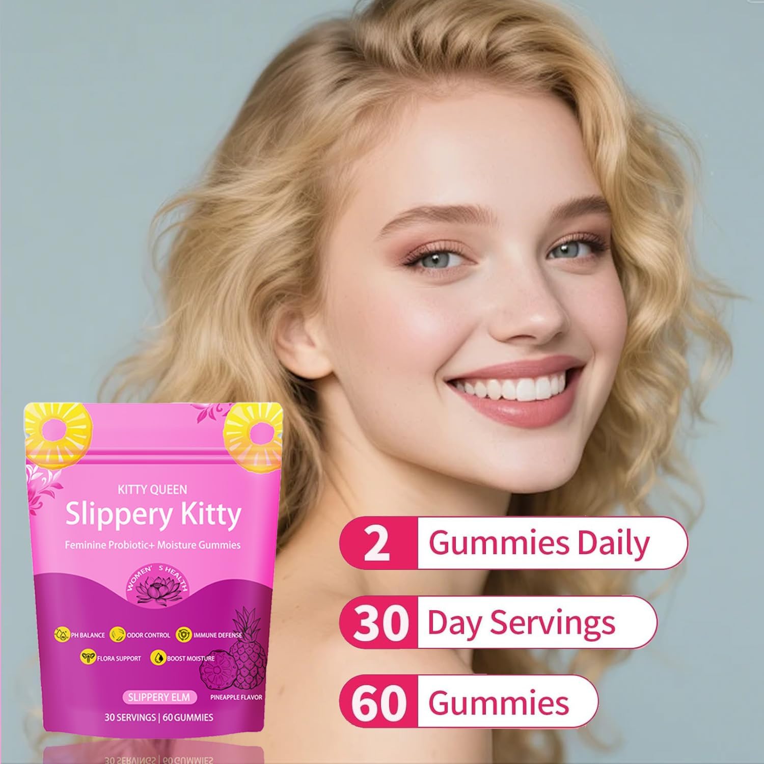 Slippery Kitty Feminine Probiotic + Moisture Gummies