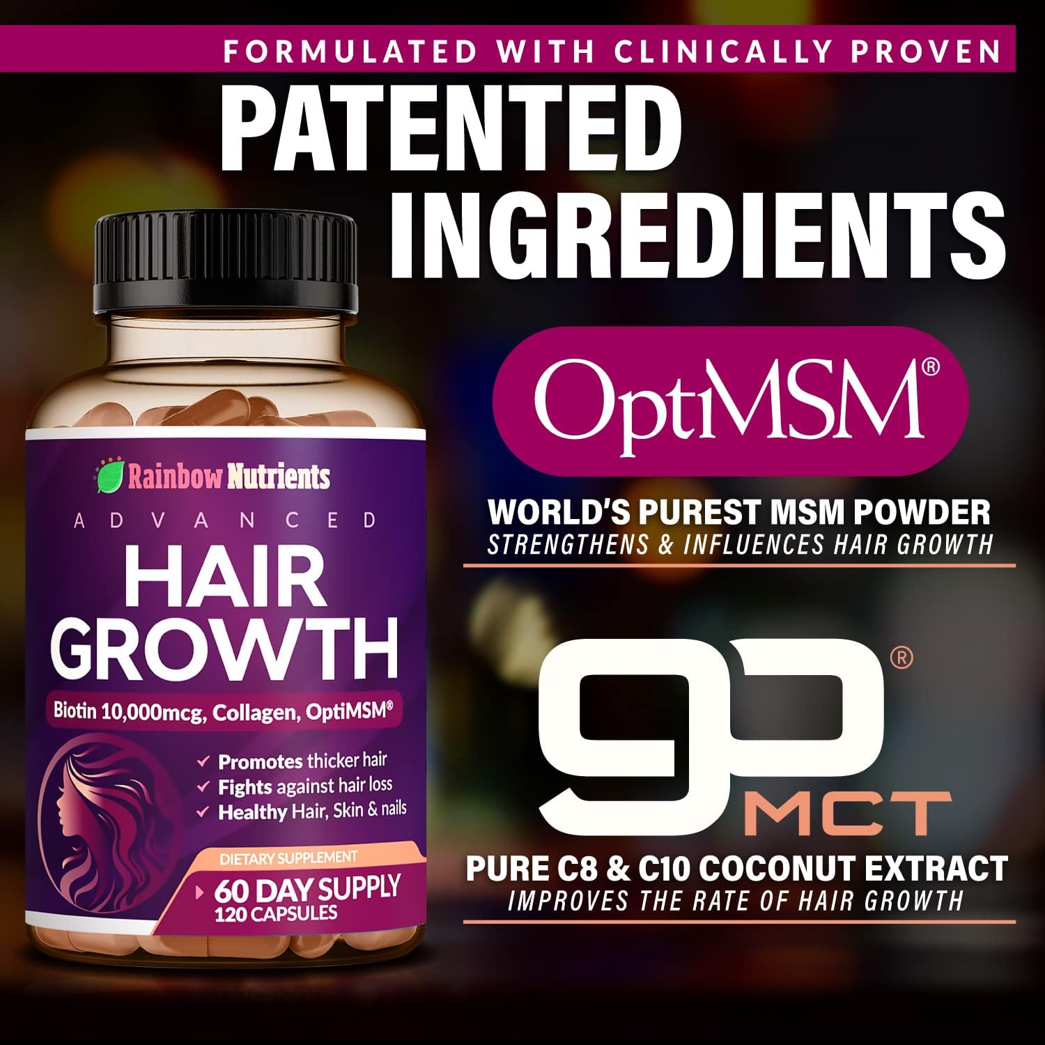 Rainbow Nutrients Advanced Hair Growth Vitamins